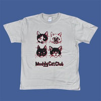 Muddy Cat Club Tシャツ 2色刷り ライトグレー