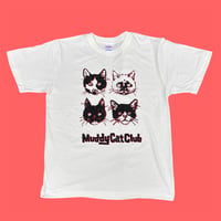 Muddy Cat Club Tシャツ 2色刷り バニラホワイト