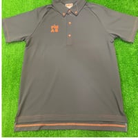 日本製ラグランポロシャツ(チャコール)
