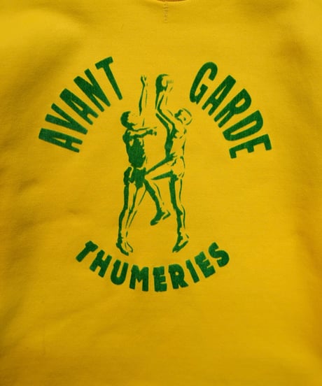 1970~80s French flock print acrylic sweat shirt