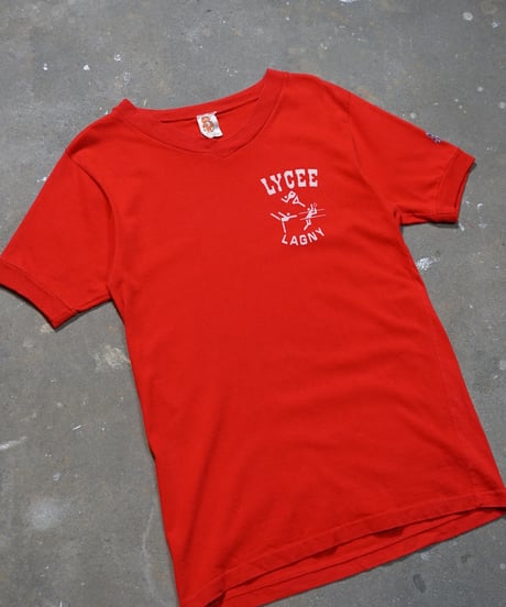 1980s French flock print T shirt
