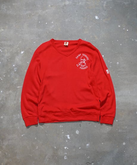 1980s French flock print L/S T shirt
