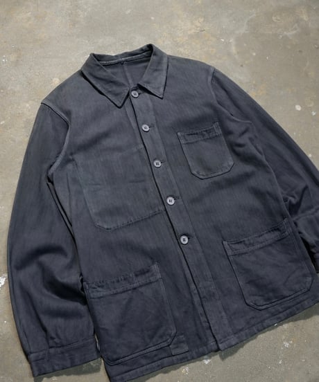 1960s French cotton HBT work jacket “Over dyed”