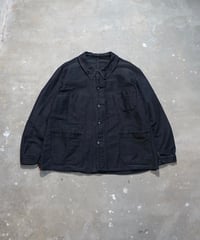 1950s French black moleskin work jacket