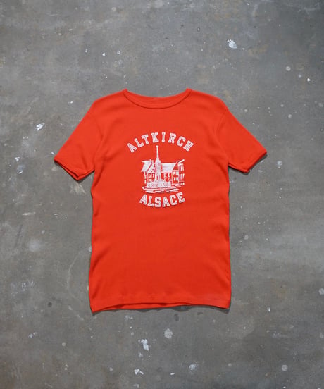 1970~80s French flock print T shirt