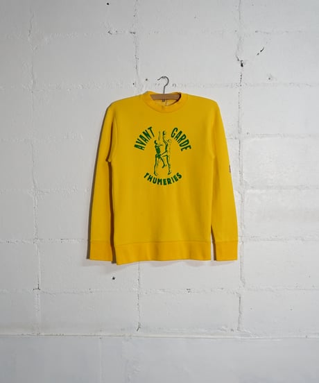 1970~80s French flock print acrylic sweat shirt
