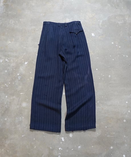 1940~50s German heavy rayon striped slacks