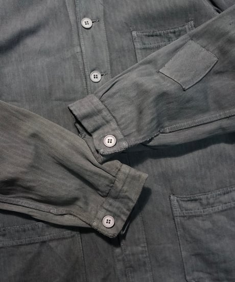 1960s French cotton HBT work jacket “Over dyed”