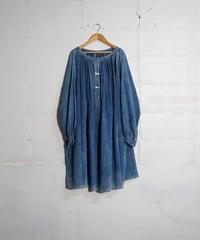~1920s French indigo linen maquignon smock