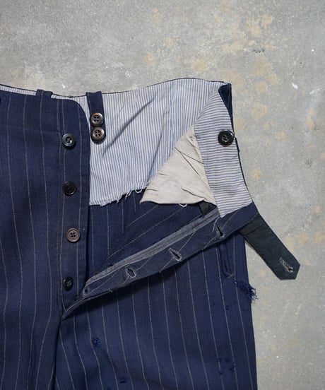 1940~50s German heavy rayon striped slacks
