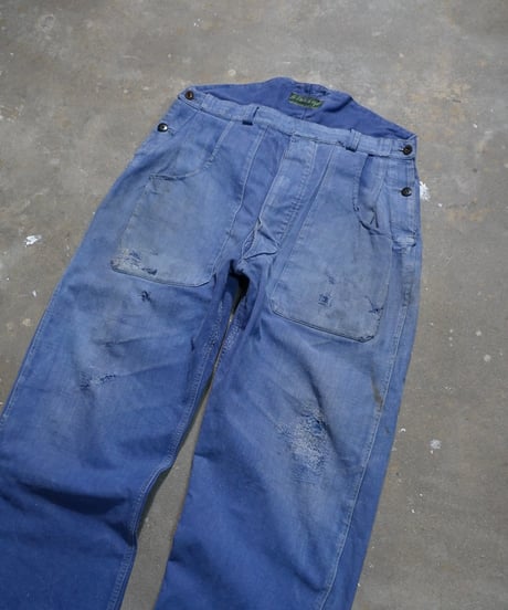 1940~50s French overall modified work pants