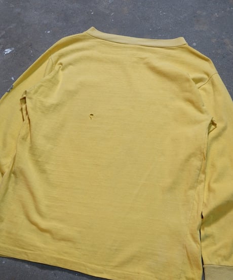 1980s French flock print L/S T shirt
