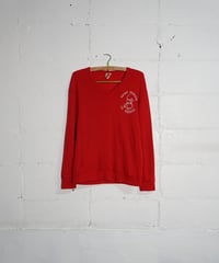 1980s French flock print L/S T shirt