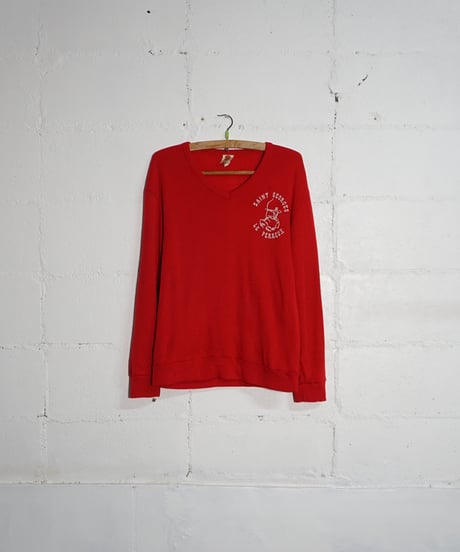 1980s French flock print L/S T shirt