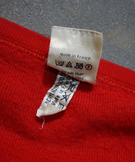 1980s French flock print L/S T shirt