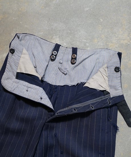1940~50s German heavy rayon striped slacks
