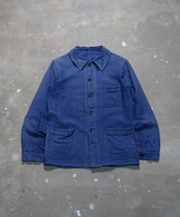 1950s French blue light moleskin work jacket
