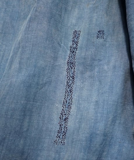 ~1920s French indigo linen maquignon smock