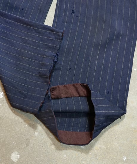 1940~50s German heavy rayon striped slacks
