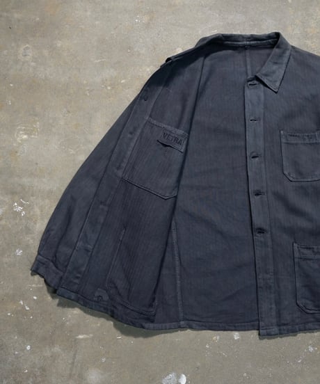1960s French cotton HBT work jacket “Over dyed”