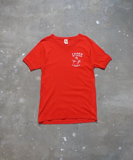 1980s French flock print T shirt