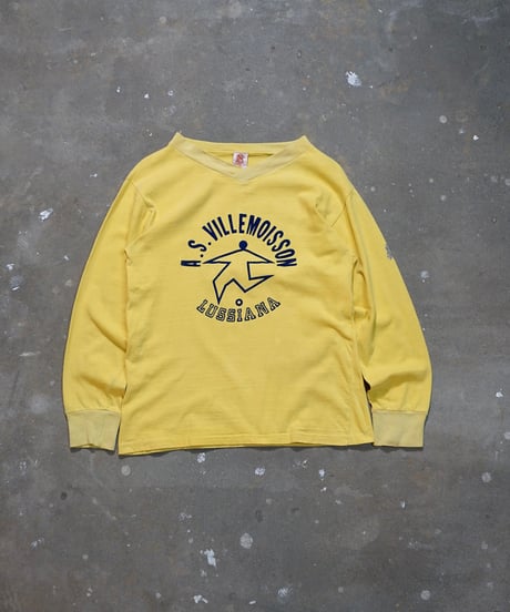 1980s French flock print L/S T shirt