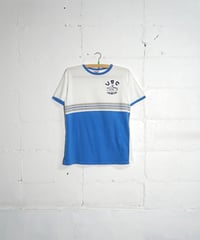 1980~90s French flock print ringer T shirt