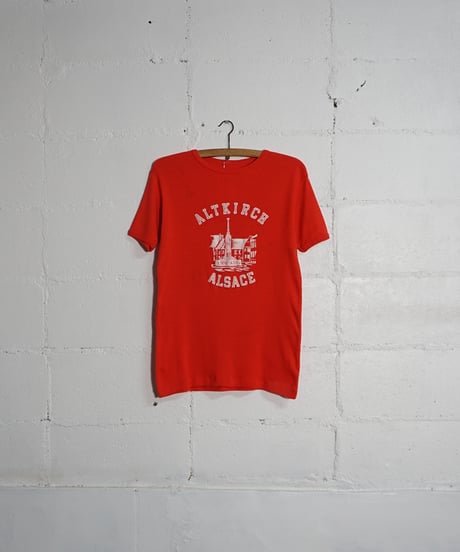 1970~80s French flock print T shirt