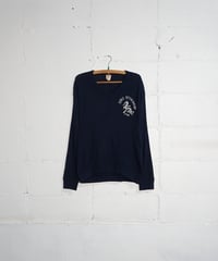 1980s French flock print L/S T shirt