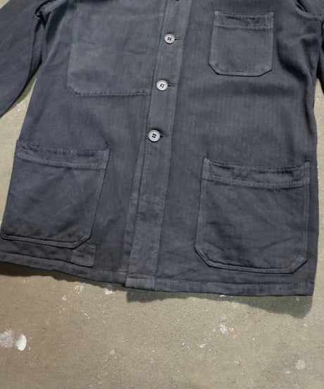 1960s French cotton HBT work jacket “Over dyed”