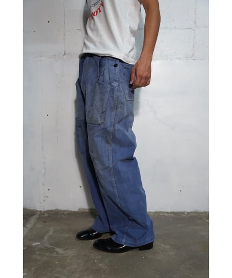 1940~50s French overall modified work pants