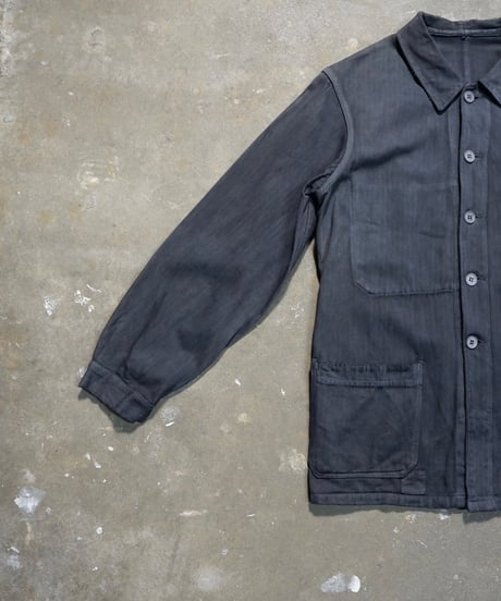 1960s French cotton HBT work jacket “Over dyed”