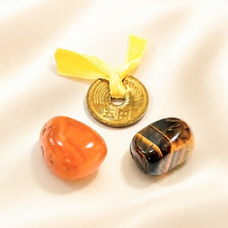 タイガーアイ＆カーネリアン 【小網神社転写石】♢《5円玉プレゼント付き‼》