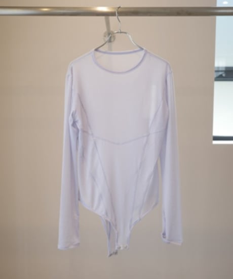 MARGE "Silk cashmere bone detail bodysuits" light blue / 36
