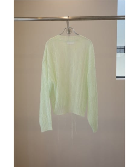 MARGE "Mohair frayed sheer knit"  light green