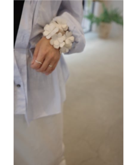 MARGE "Tulle flower motif gloves" off white