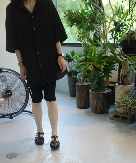 MOON TREE PLANET "Lace half leggings" black / white