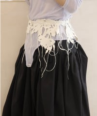 MARGE "Frayed embroidery collar" ivory