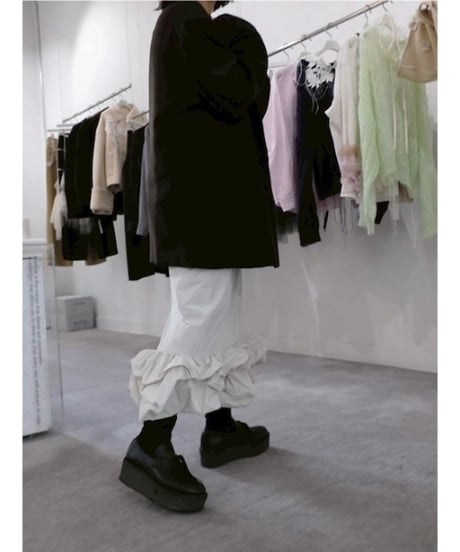 MAEGE "Taffeta balloon hem skirt" ivory