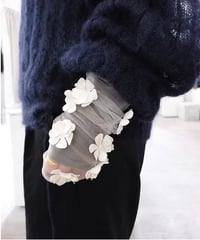 MARGE "Tulle flower motif gloves" off white