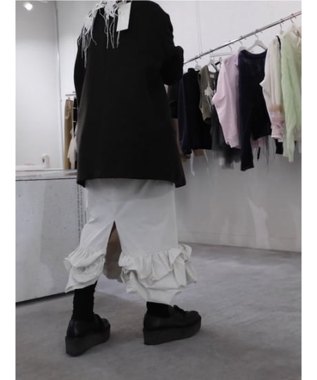 MAEGE "Taffeta balloon hem skirt" ivory
