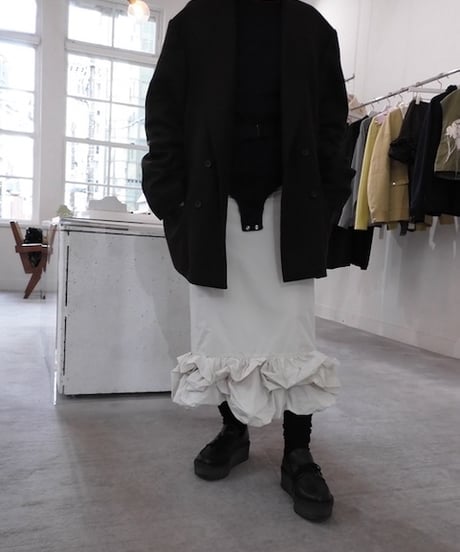 MAEGE "Taffeta balloon hem skirt" ivory