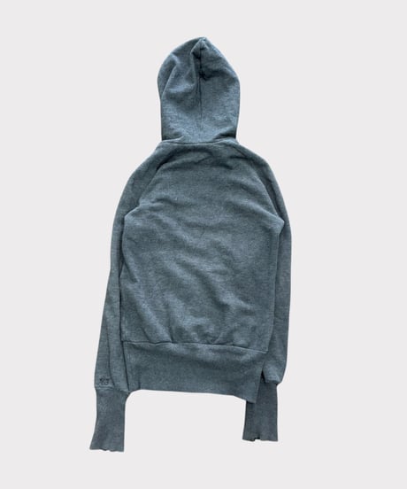 Y-3 mock-neck grey cotton hoodie