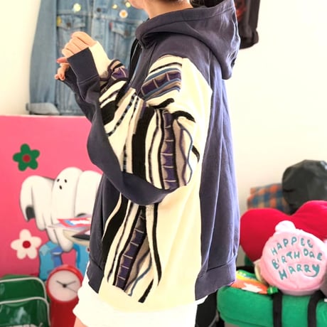 再構築パーカーニット