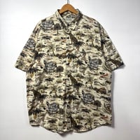 1990s BANANA REPUBLIC Safari & Travel Safari Print S/S Shirt size L