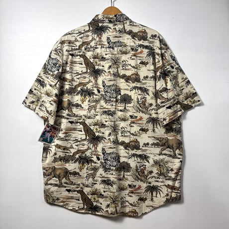 1990s BANANA REPUBLIC Safari & Travel Safari Print S/S Shirt size L