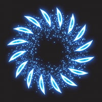 エフェクト素材・フラワースプレッドサークル「青」（RGBA　AVI+PNG連番画像2形式パック販売）