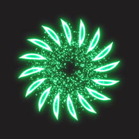 エフェクト素材・フラワースプレッドサークル「緑」（RGBA　AVI+PNG連番画像2形式パック販売）