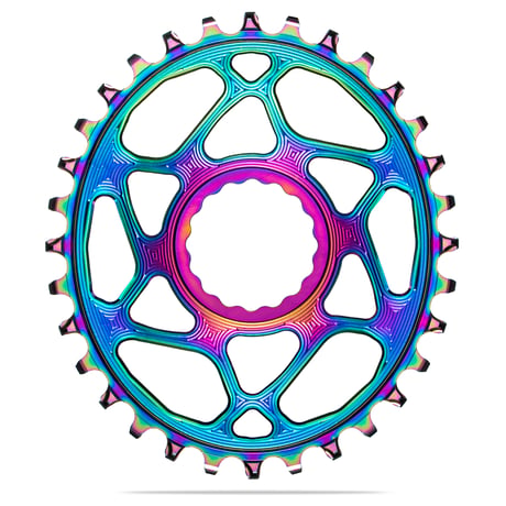Oval Direct Mount Shimano 12速 PVD Rainbow Chainring