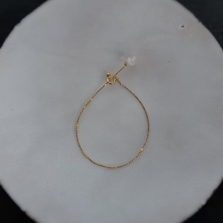 10/6 new　her-kimer diamond gold coating bracelet